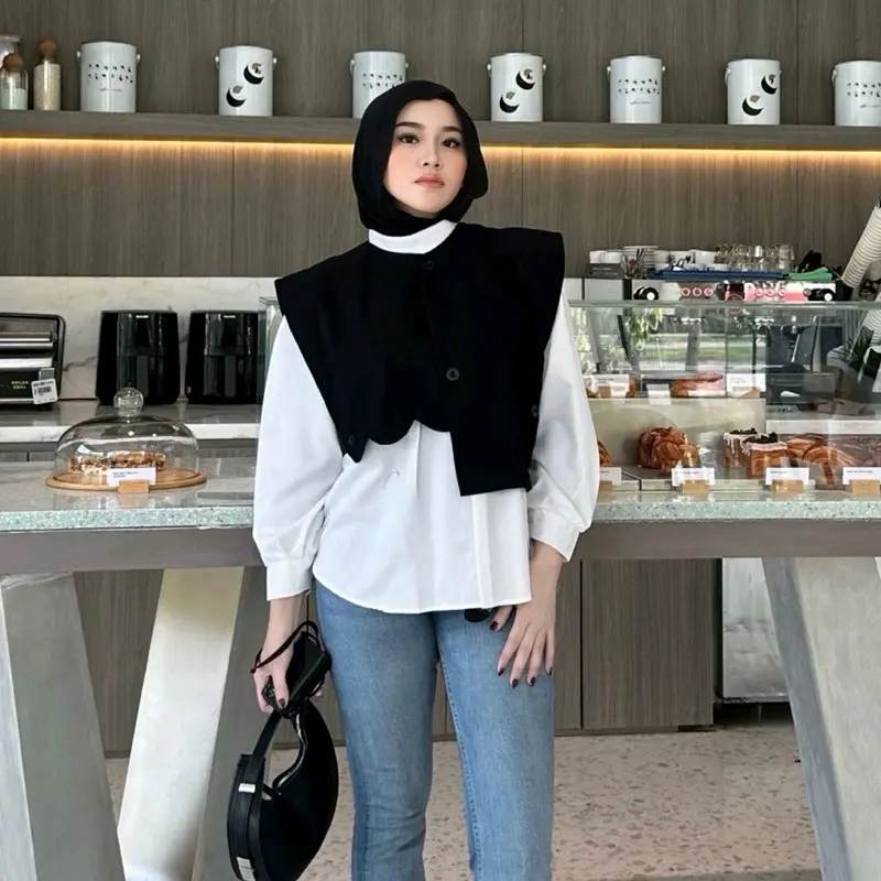 Vest Wanita Semi Wool Premium - Stylish untuk Hijab & Non-Hijab Basic Outer 6