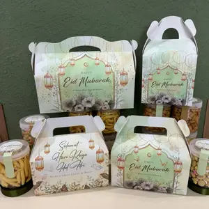 GABLE BOX LEBARAN / BOX HAMPERS IDUL FITRI / DUS PARCEL HARI RAYA KEMASAN KUE KERING GABLE BOX TOPLES / JAR KUE IDUL FITRI EID MUBARAK GABLE BOX 30X10X12 CM GABLE BOX 20X10x11 CM GABLE BOX 14X14X14CM