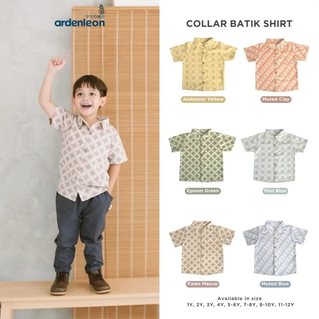 ARDENLEON Atasan Kemeja Anak Laki Laki Collar Batik Shirt Baju Fashion