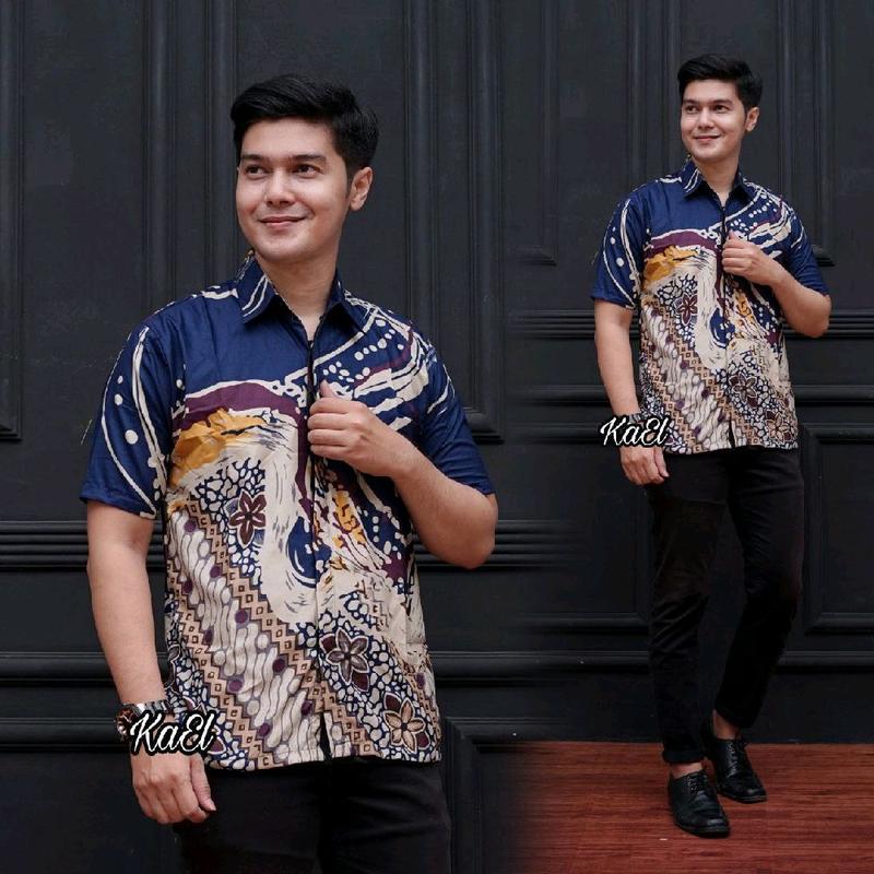 Kemeja Batik Lengan Pendek Kemeja Batik Hem Pria Casual Original 2