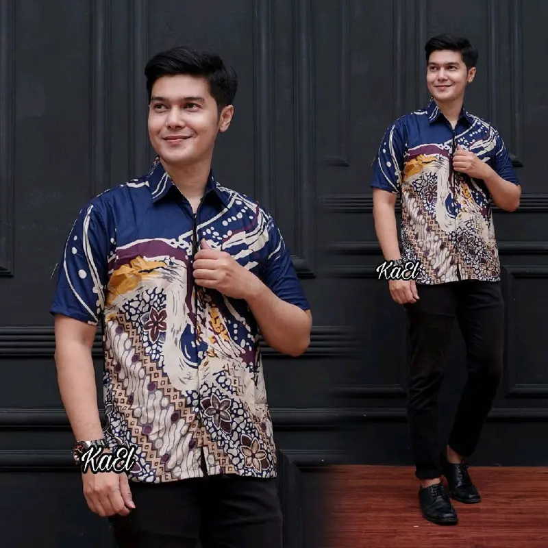 Kemeja Batik Lengan Pendek Kemeja Batik Hem Pria Casual Original 2