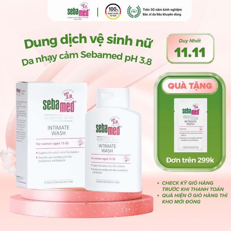   NHẬP KHẨU ĐỨC  Dung dịch vệ sinh phụ nữ cho da nhạy cảm Sebamed Feminine Intimate Wash pH3.8 không chứa cồn Women 