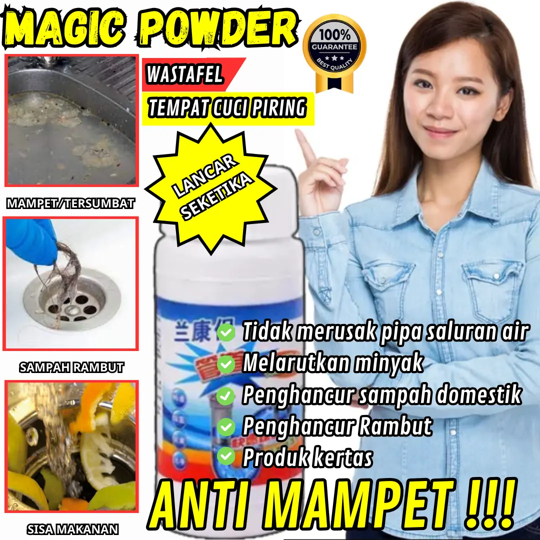 Serbuk Anti Mampet Bak cuci piring  Pelancar Saluran Air Anti Sumbat