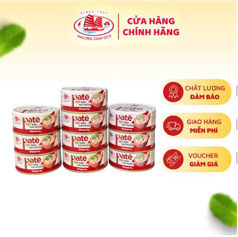 Hộp to COMBO 10 Hộp Pate Cột Đèn Hải Phòng 150g HALONG CANFOCO - Ăn liền với bánh mỳ cơm xôi đều ngon dùng cho người lớn và trẻ em đều được. Tiện lợi mang đi làm du lịch picnic.