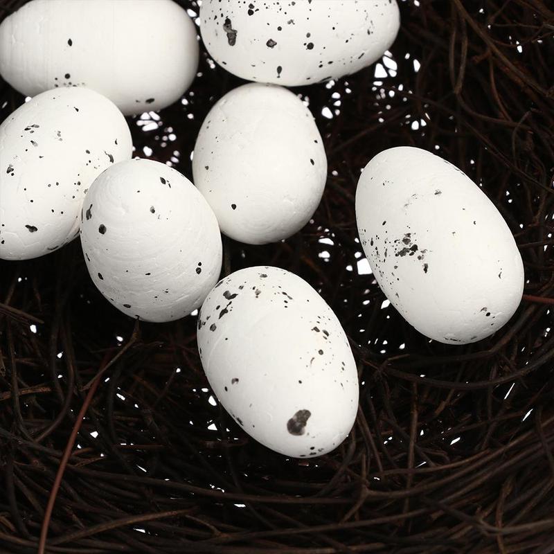 1 Set Creative Photography Props Home Decoration Fake Eggs Toad Vine Woven Straw Roost Artificial Birds Nest 4