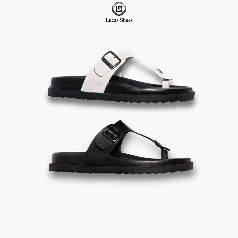 Dép Kẹp Xỏ Ngón Nam Da Bò Lucas Heaven Sandal, Đế 2 Lớp răng cưa,  Cao 3cm