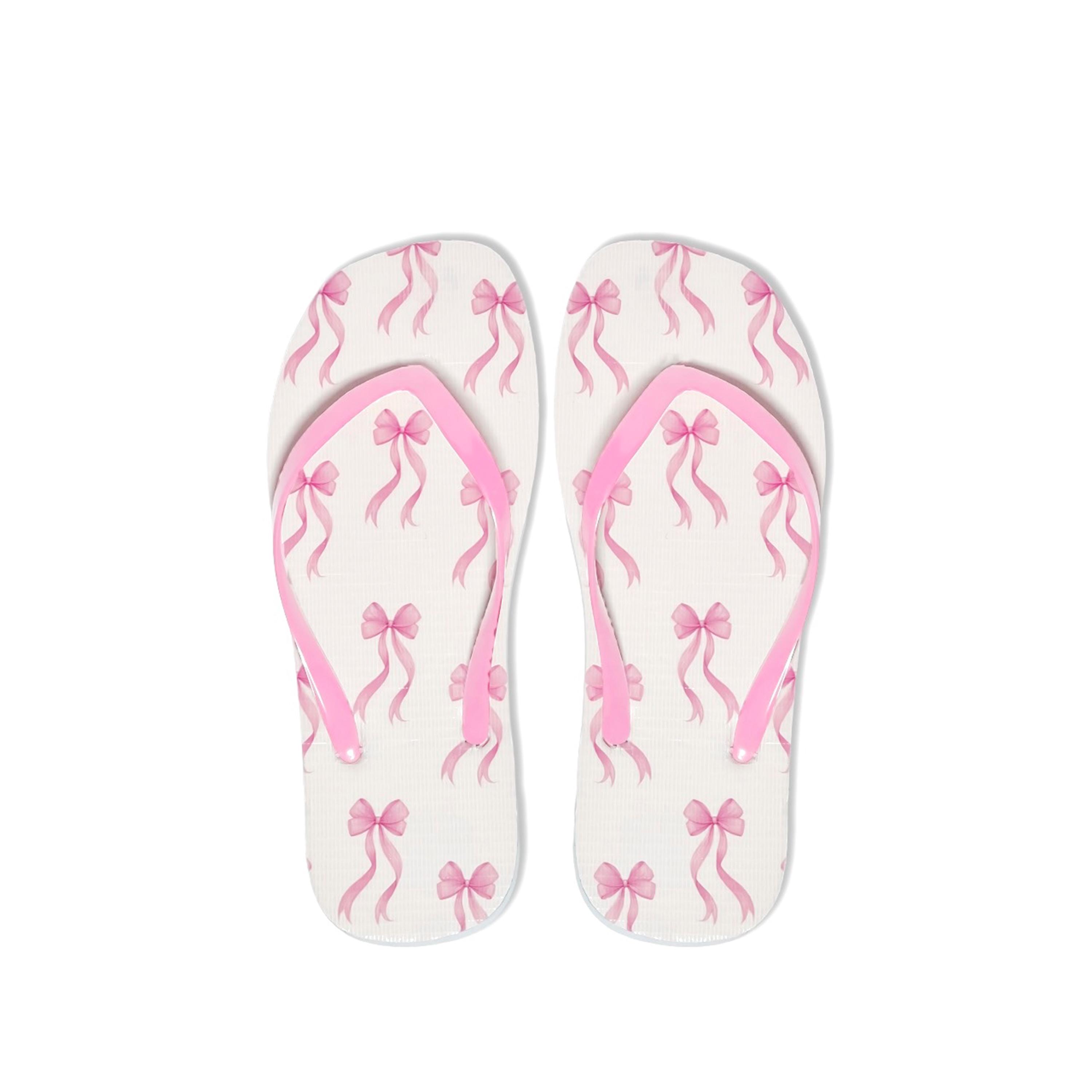 Sandal Jepit Wanita Motif Pita Coquette Cute Viral Sendal Cewek