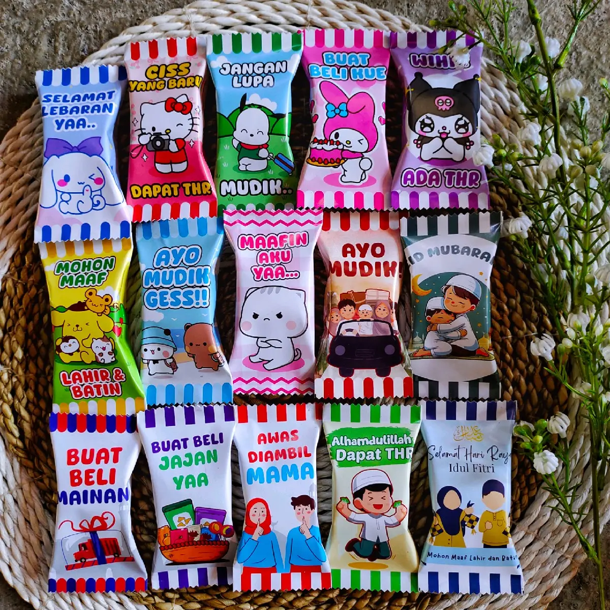 ISI 10 1 PACK AMPLOP LEBARAN PERMEN - AMPLOP THR