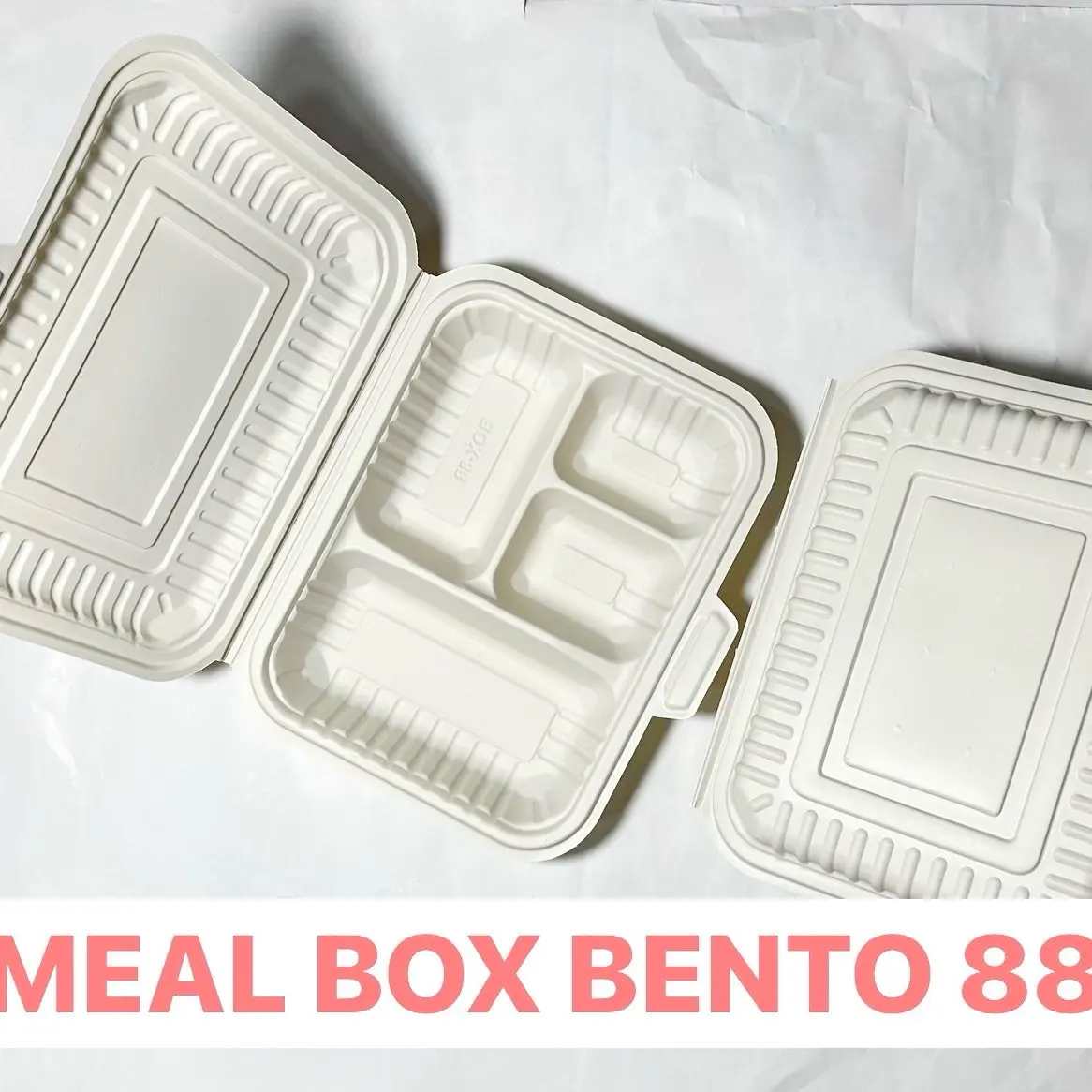 Meal box nasi / kotak lunch box 1pack isi 20pcs polos skat 01 bento 88/skat 4/ sekat 3 Kitchenware