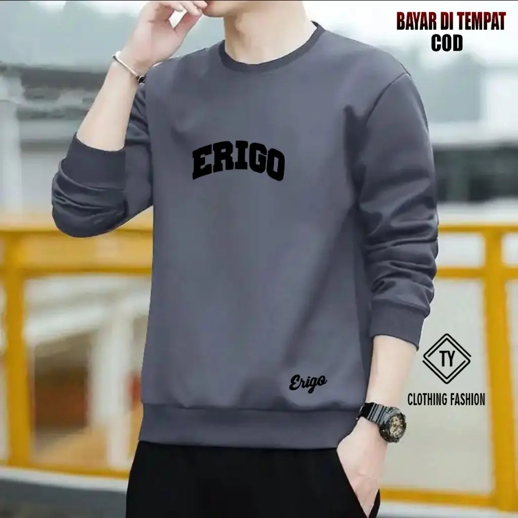 COD Sweater Crewneck / Sweater Distro Erg ATB Lngkg Text Hitam / Hoodie Dewasa Premium Quality Premium / Sweater Murah / Sweater Bandung100% Bahan Cattun Flace / Sweater Cewek