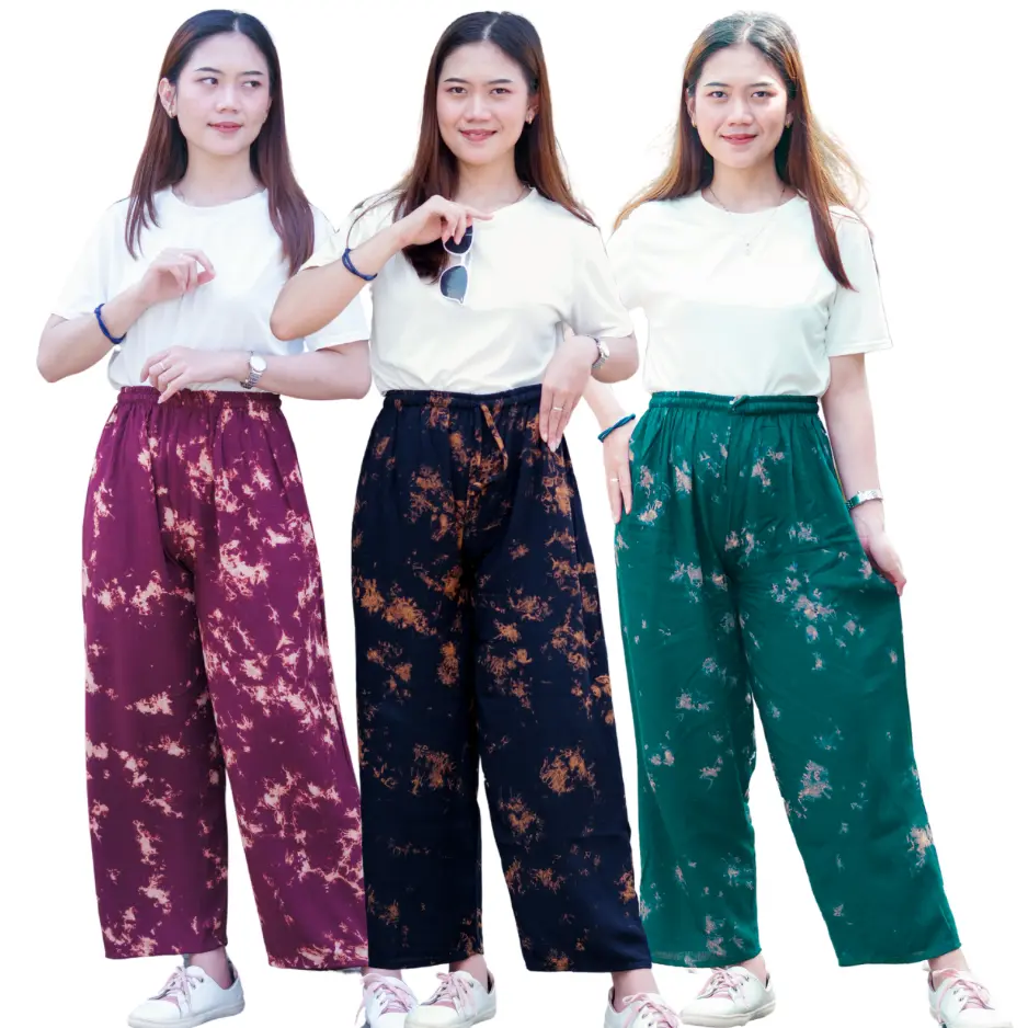 100RB DAPAT 3 PCS - KULOT TIE DYE BALI Wanita Motif Nyaman Celana Rayon Panjang Santai