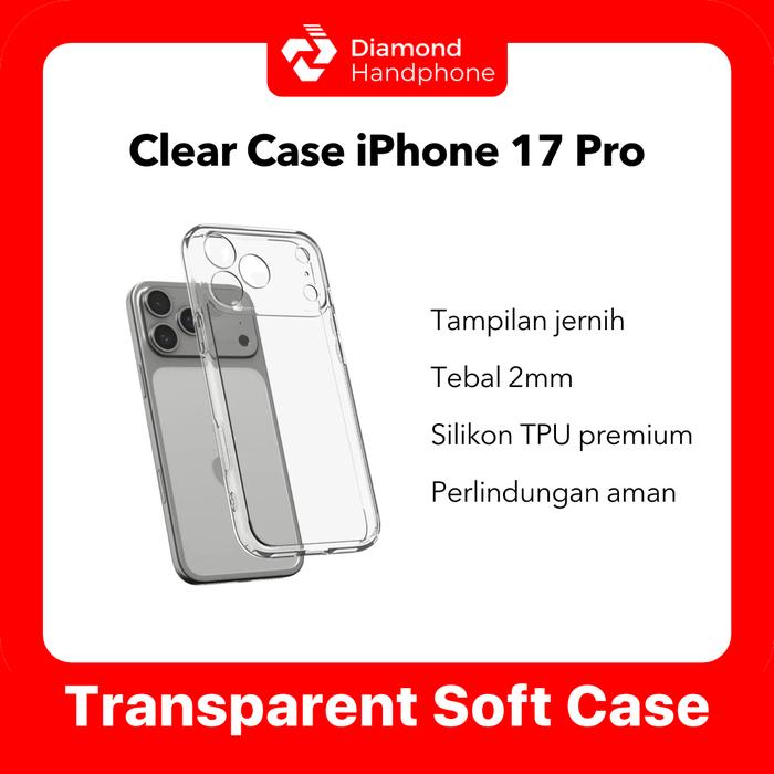 Gambar Case iPhone 17 Pro Transparent Bening Anti Kuning Airbag TPU Silikon dari Diamond Handphone Bali Kota Denpasar Tokopedia