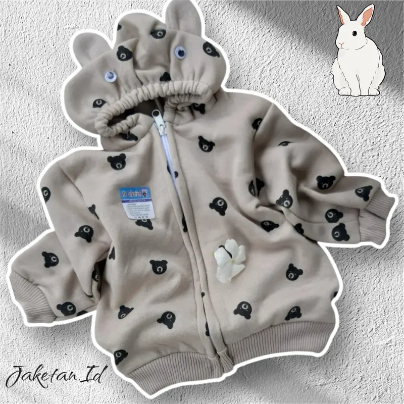 Jaketan Bayi Motif Kepala Panda untuk Usia 0-7 Bulan dengan Berat Maksimum 7kg - Lengan, Perempuan 0