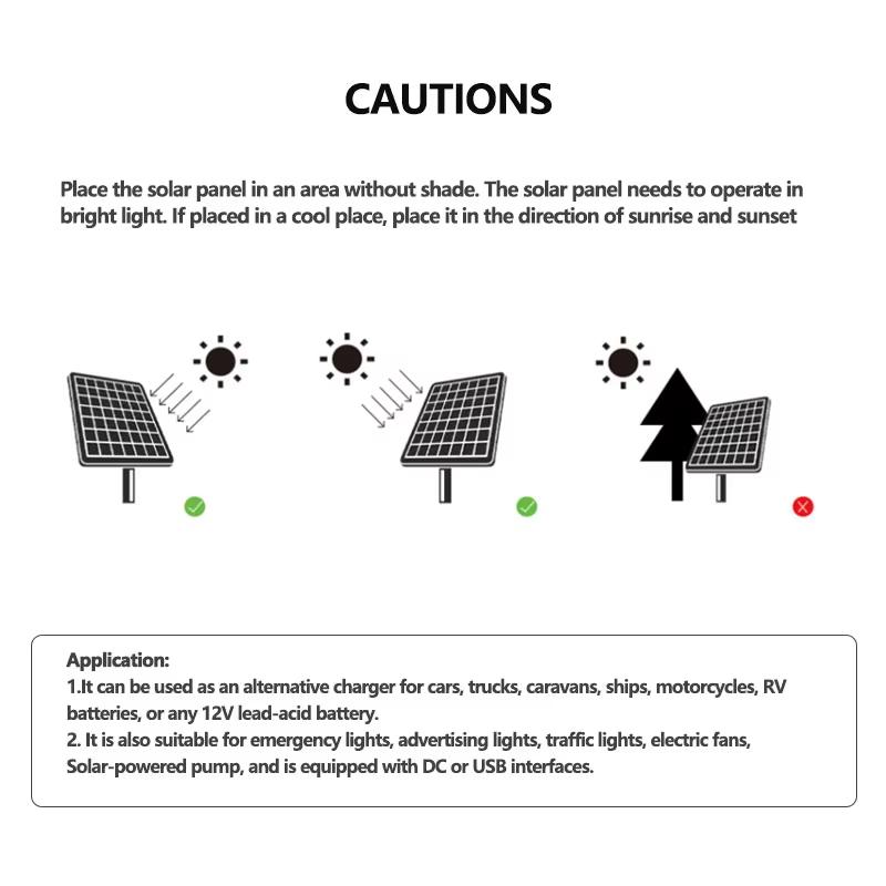 Product Introduction of Foldable 500W Solar Charger Waterproof - Dual USB Ports Fast Charging for Camping Gear, RV, Phone Power Bank, Emergency Kit Outdoor Survival 44
