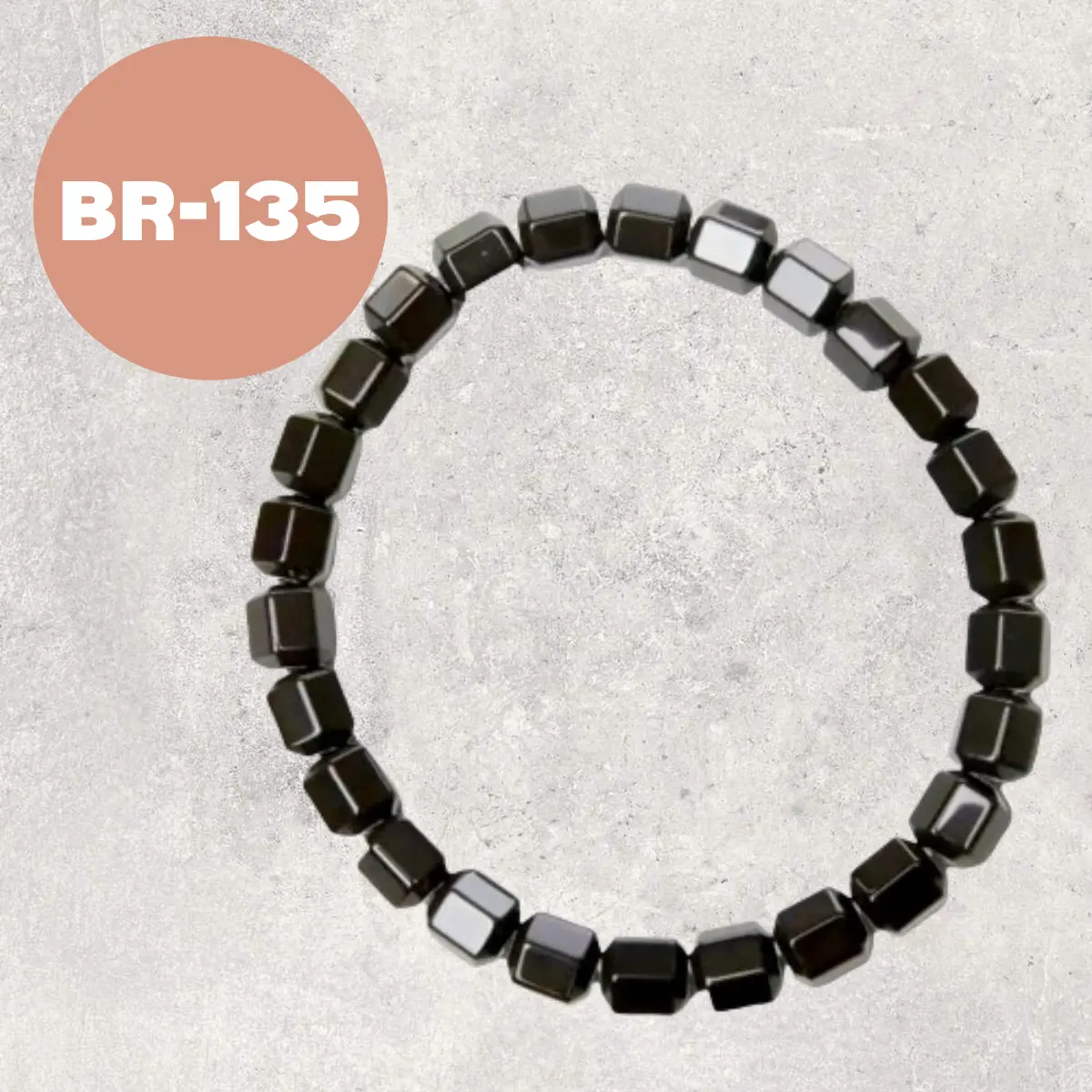 Black Hematite 8mm Stone Bracelet, Unique Black Bracelet Gift for Men Women, Stretched Bracelet