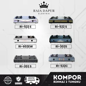 Rinnai Kompor Gas 2 Tungku RI-522E RI-522S RI-602EW RI-302S RI-202S RI-522C Original Peralatan Masak Teknologi Api Biru Ekonomis Hemat Gas - RDE
