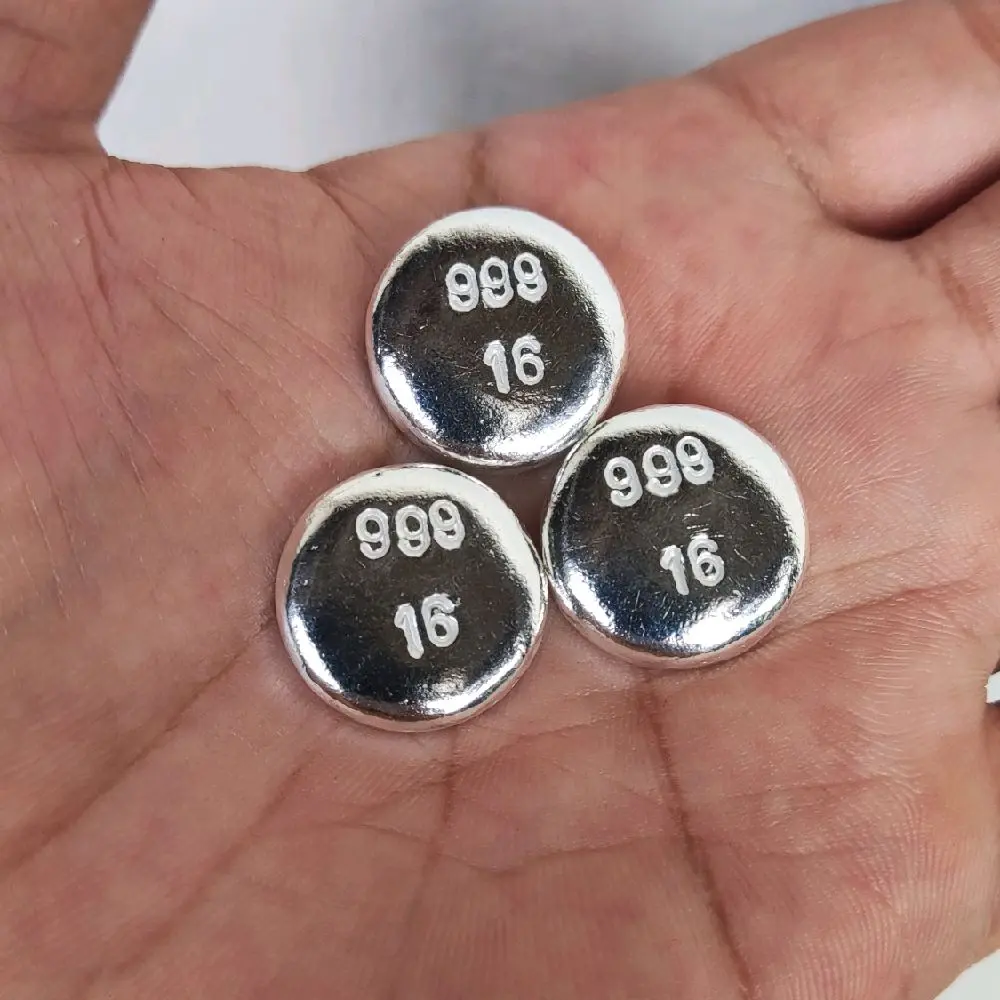 perak murni 99.9 bentuk bulat berat 16 gram
