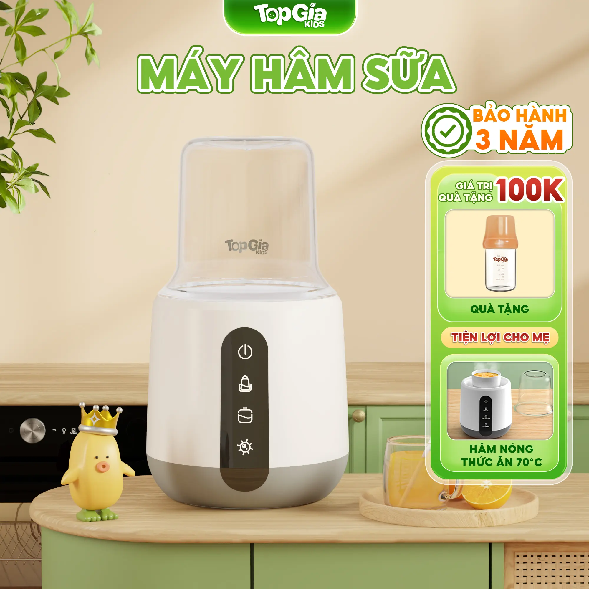 (TẶNG BÌNH) Máy Tiệt Trùng và Hâm Sữa Mini M4-01 TOPGIAKIDS tiện lợi mang đu lịch, về quê, đi chơi nhỏ nhắn bỏ được vào balo, túi xách. Bảo hành chính hãng 3 năm, lỗi 1 đổi 1 trong 30 ngày