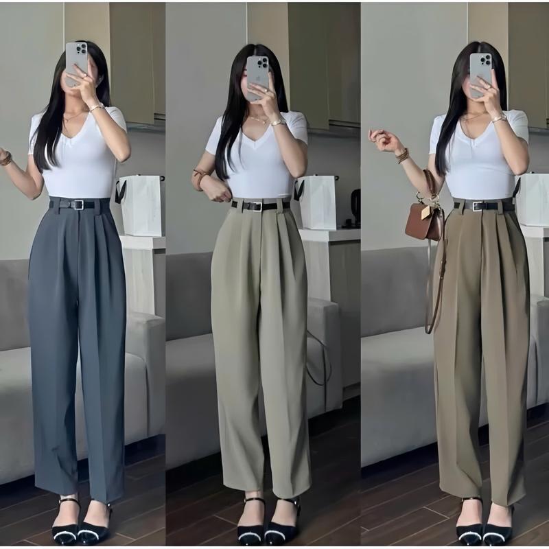 Quần bagyy thụng có phiên bản cho nấm công sở vải gold nhật không nhăn nhàu không xù lông.