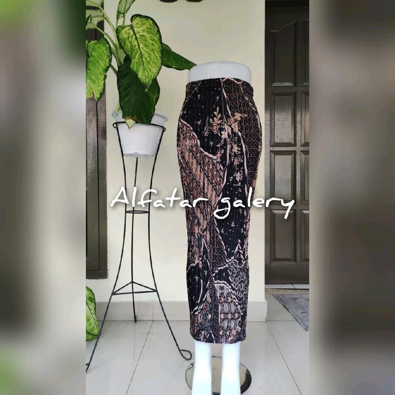 rok batik plisket bsw wanita wisuda, pesta, formal, bawahan kebaya Panjang Dewasa, pinggang karet 3