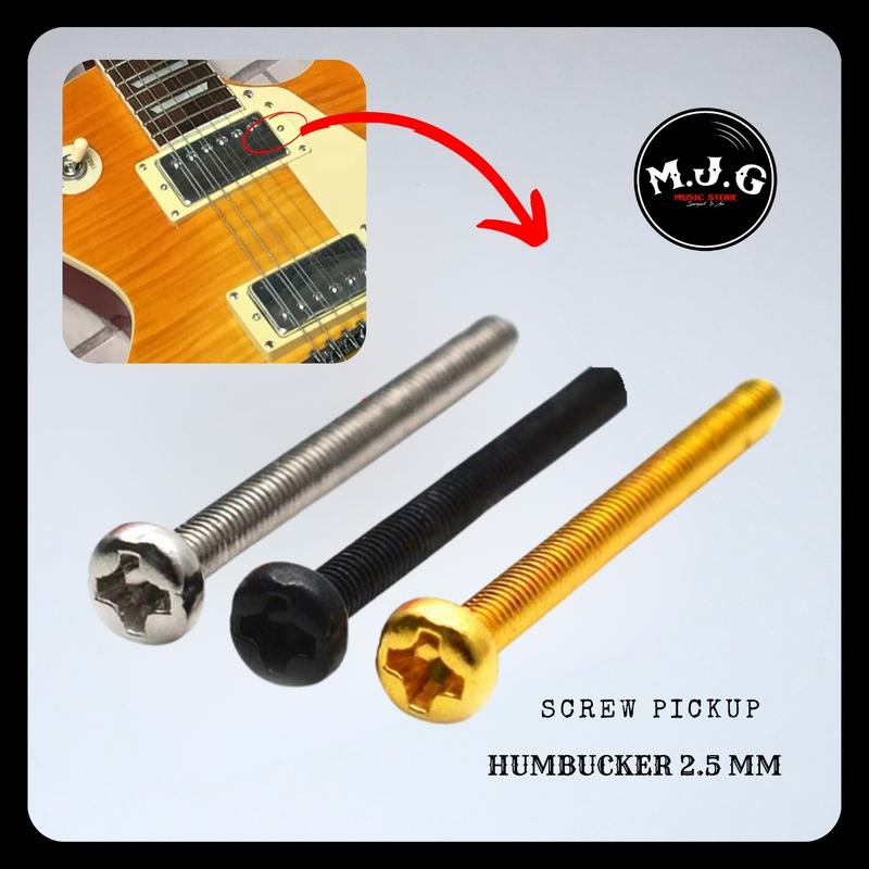￼screw sekrup baut pickup gitar bass elektrik hitam chrome gold 2.5mm humbucker emg seymour duncan 0