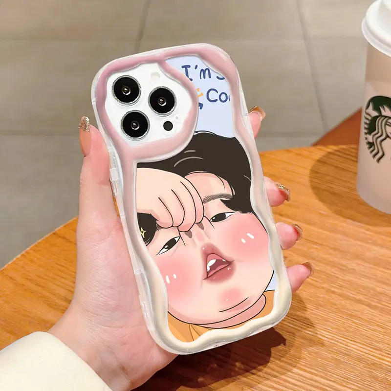 For Infinix NOTE 7 Hot 8 9 Pro LITE 9 10 11 PLAY Smart 5 6 Plus 7  Casing Ponsel  Pola Ekspresi lucu  Soft case Cover +Bear Lanyard 7