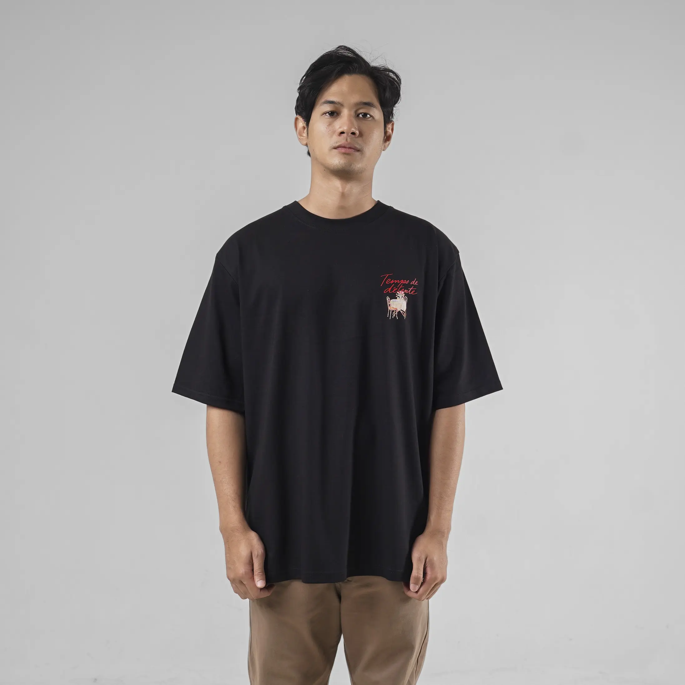 House of Smith Oversize T Shirt Temps Oversize Black Tshirt #2 - Kaos Oversize Pria