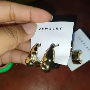Anting hijab setengah bulat/anting 925/titanium perak/perhiasan anting sederhana