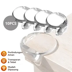 10 PCS Pelindung Sudut Meja Kursi Silikon Transparant Bentuk Oval Table Corner Bumper Silicone