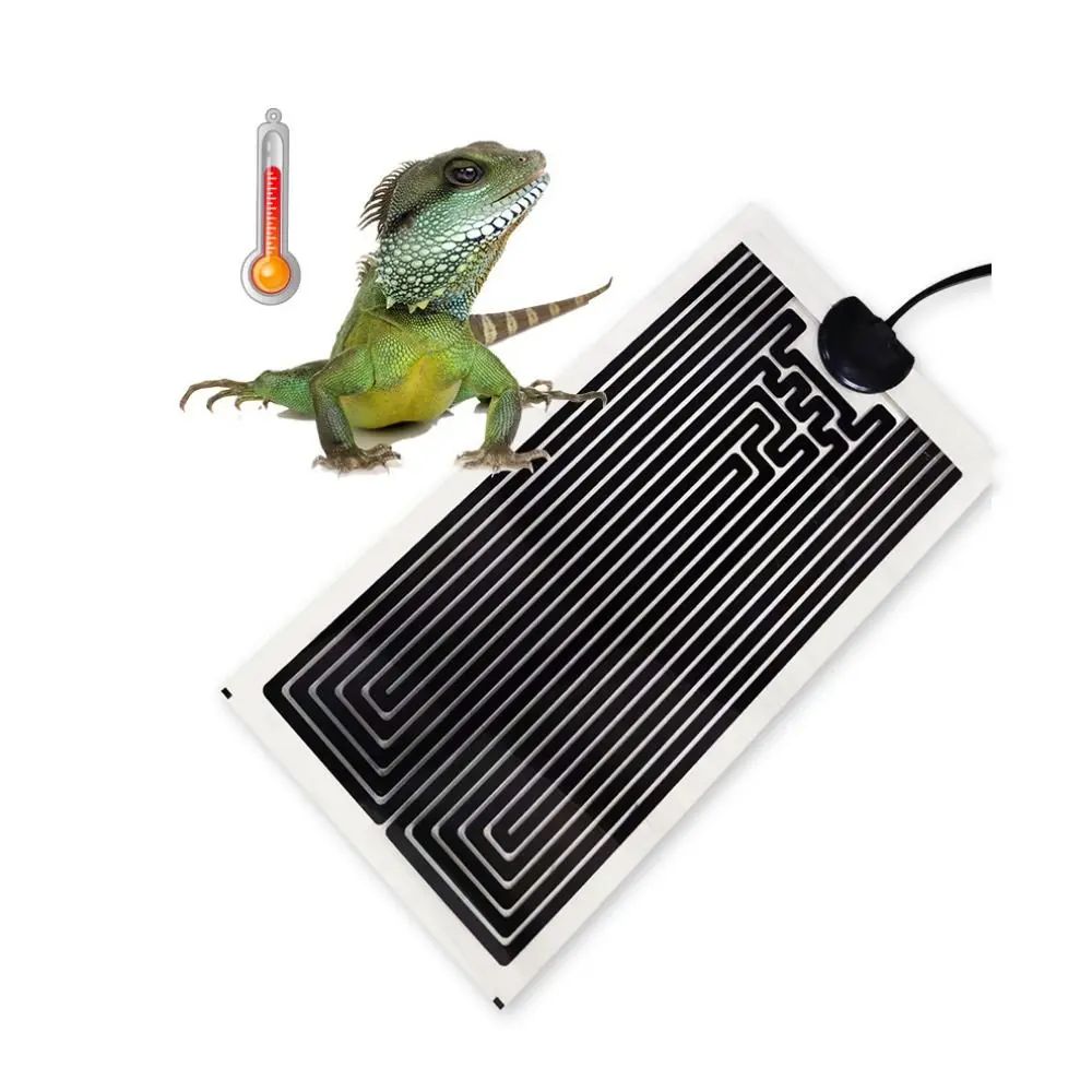 Practical 5W/7W/14W/20W Climbing Pet Heating Pad Silicone EU Plug Terrarium Reptiles Heat Mat with Temperature Controller Adjustable Raptile Heating Mat Heating