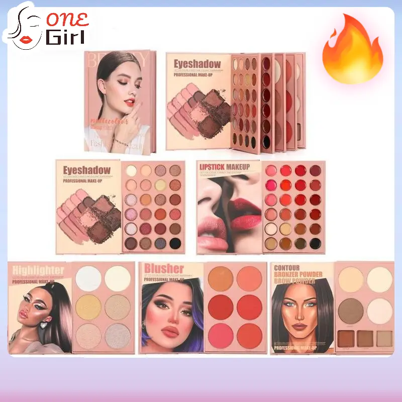 [Hot in the season] Eye Shadow Plate Eye Shadow Book Book Multifunctional Matte Pearl Lipstick Powder Blusher Highlight Concealer 67 Colors
