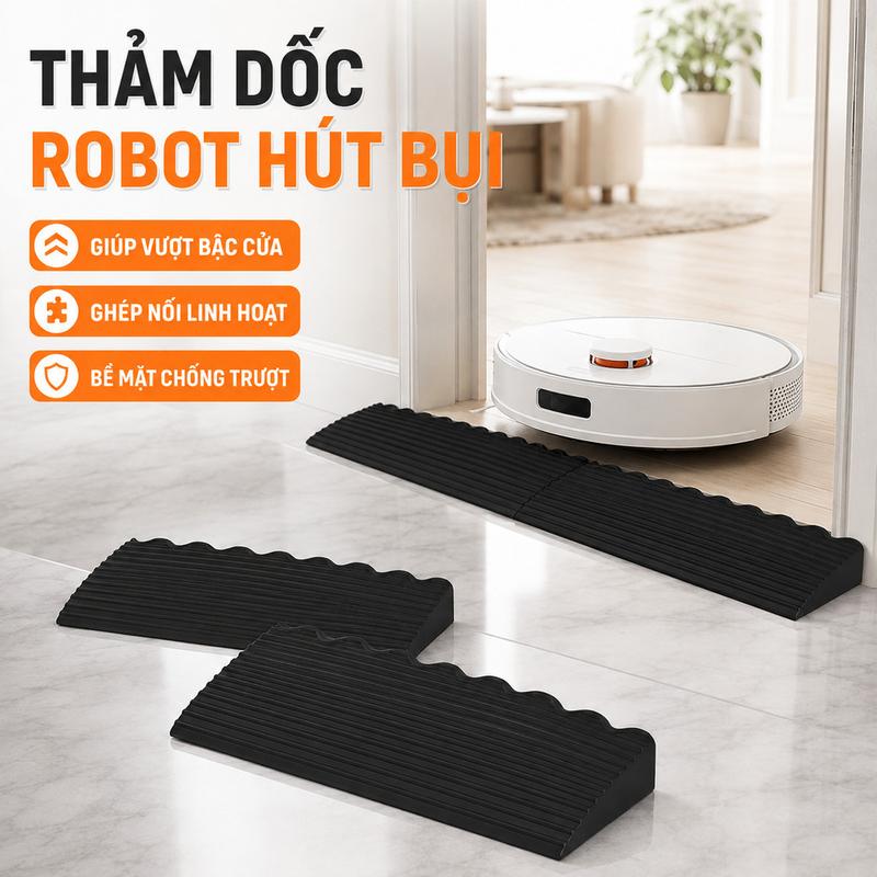 Bộ Thảm Tạo Dốc Leo Trèo Cho Robot Hút Bụi, Thanh Ramp Tấm Lót Bậc Thang Vào…