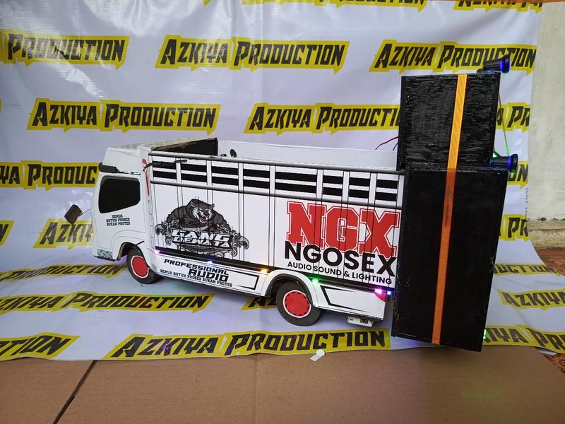 Product Introduction of Truk Miniatur Sound Horeg Nanda Audio NGX Ngose Truck Led Lampux Sudah Bluetooth Mainan - Toy bak dump 10