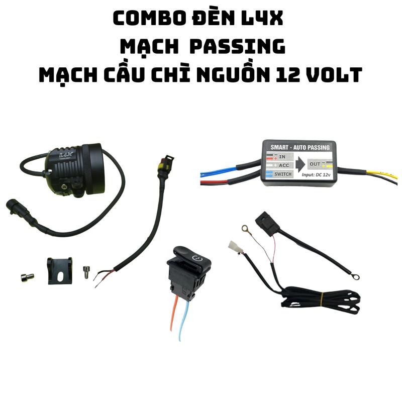   VG435  CÔNG TẮC + ĐÈN TRỢ SÁNG PASSING L4X màu trắng gắn xe máy và vị trí khác trên xe máy nguồn 12 volt DC 