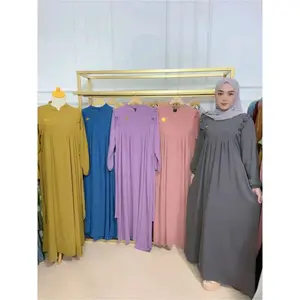 Ifana Dress Gamis Dewasa Muslim Bahan Crinkle Airflow Premium Wudhu Friendly