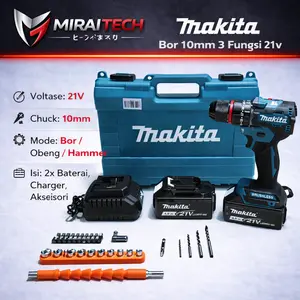 MAKITA - Mesin Bor Cordless 10mm 21v 3 Fungsi