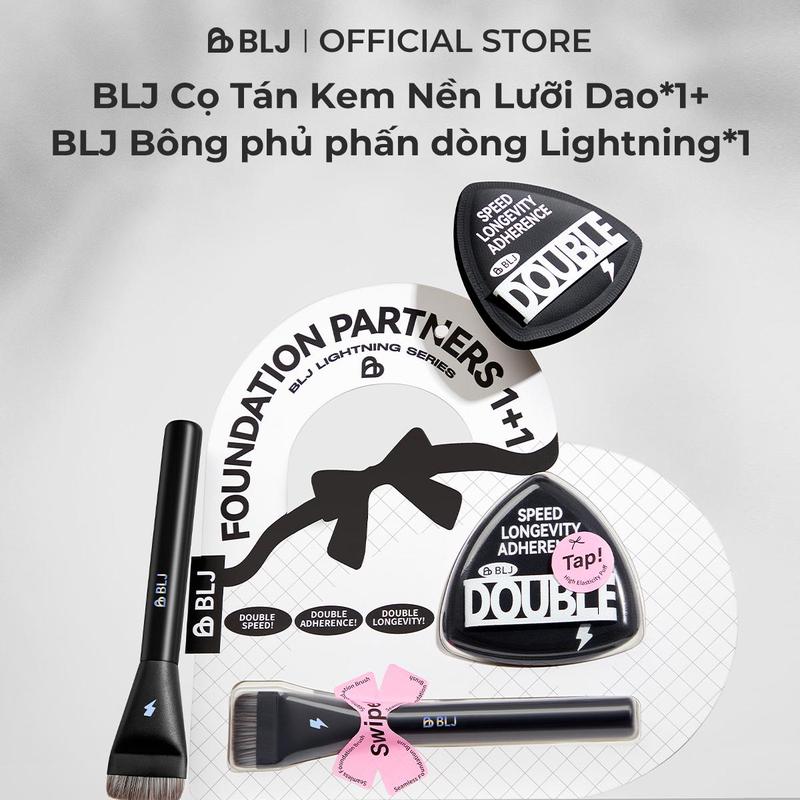 【Hienmew x BLJ Bộ Kết Hợp Mút Đánh Phấn Và Cọ Trang Điểm, BLJ Bông Đánh Phấn, Nhẹ Và Dễ Thoa, Dụng Cụ Trang Điểm, Để Tạo Ra Vẻ Ngoài Trang Điểm Tự Nhiên