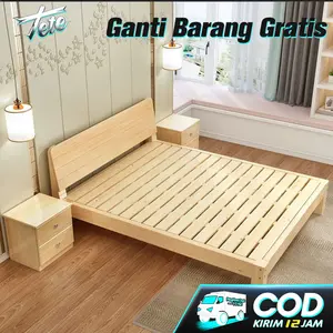 TETE_1 Tatami Kayu Solid Sebagai Rangka Tempat Tidur Dilengkapi Papan Kasur (Pilihan Ukuran 120, 160, 180 Cm) Kasur Bernapas Baik Dan Tahan Lembab Untuk Mencegah Kasur Tidak Basah  【Ganti Barang Rusak | Bergaransi 6 Bulan】