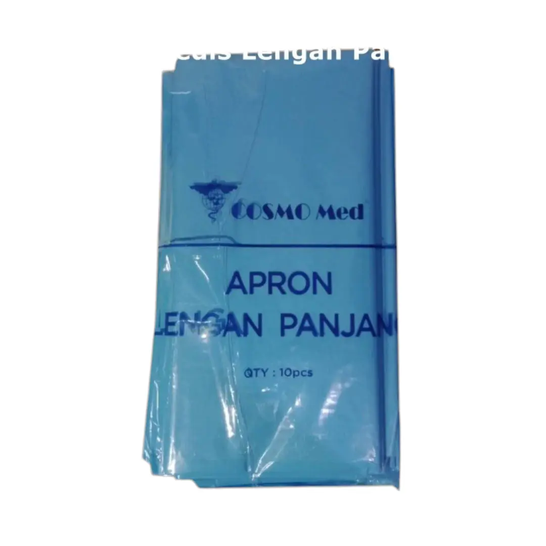 Apron Gown Plastik Celemek Medis Lengan Panjang Merek Cosmo Med Harga Satuan / Harga Eceran