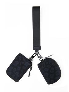 Cartera de muñeca con cierre mini para mujer, monedero con llavero portátil de doble bolsillo, bolsa compacta para cambio de damas, a la moda y conveniente
