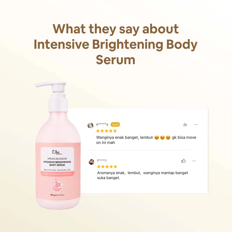Ella Skincare Spring Blossom Intensive Brightening Body Serum with Niacinamide, Glutathione, Alpha Arbutin - Brighten Skin & Moisture Lock 4