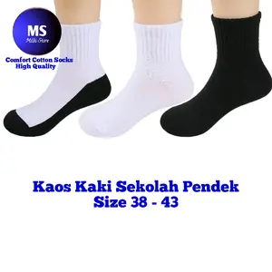 ( Sekolah Pendek ) 3 Pasang Kaos Kaki Anak sekolah Pendek 3/4 Atas Mata Kaki Pria Dan Wanita Tebal Fashion Lembut Nyaman