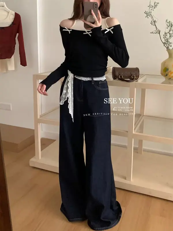 [PREMIUM]Berynette 0335 - Korean Knit Top - Baju Rajut Wanita Lengan Panjang - Long Sleeve Knitwear Atasan maroon 0