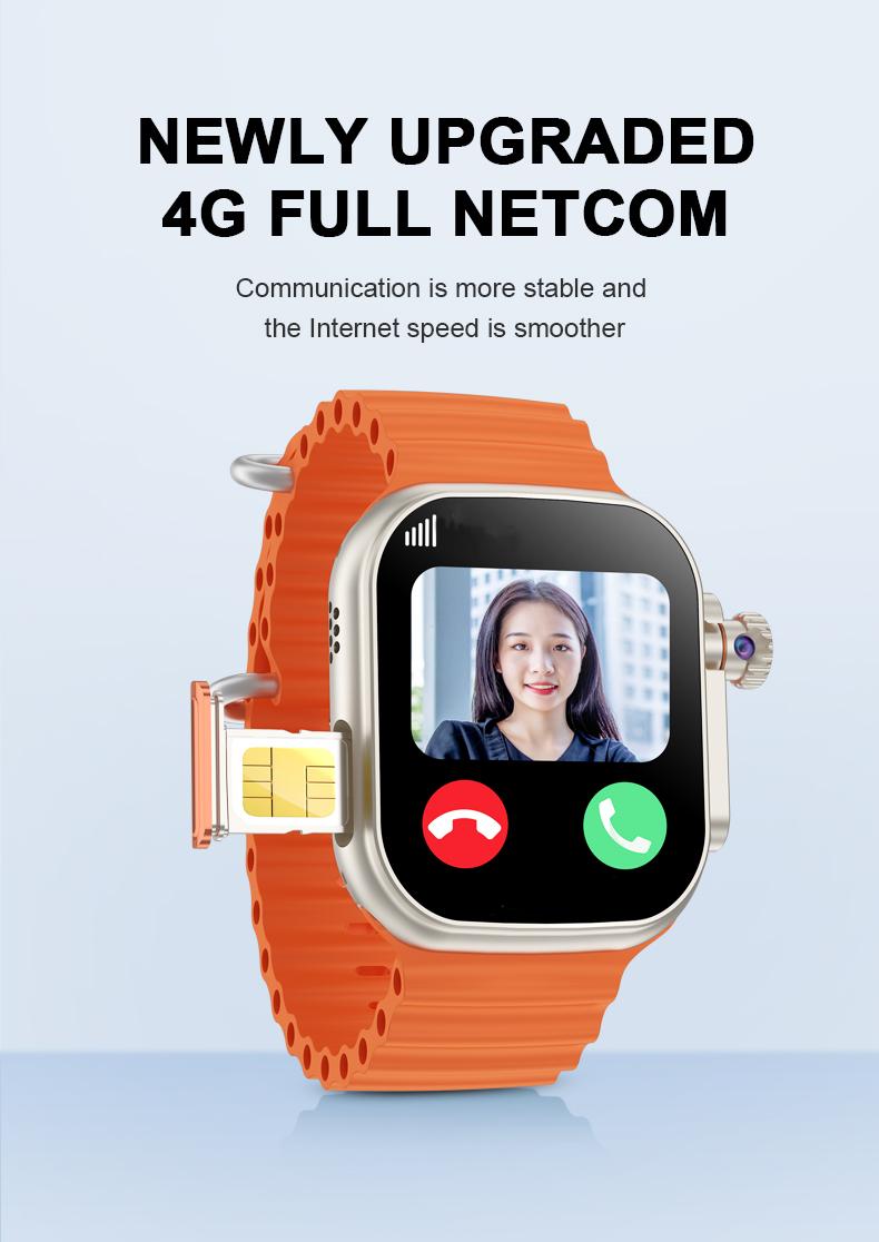 【Robibois Recommended】LDS Smartwatch B31 Ultra dengan Kamera 360° Rotatable 4G/5G SIM Card GPS Hotspot Layar AMOLED Bluetooth Monitor Denyut Jantung Kalkulator