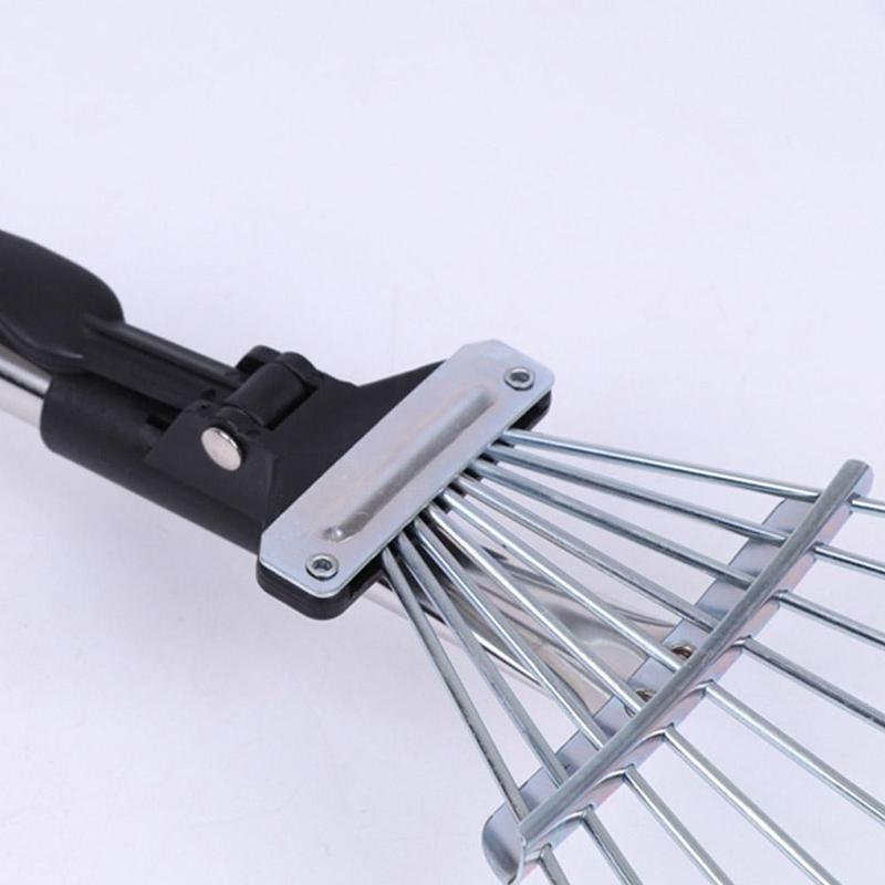 Product Introduction of Grass Rake 9 Teeth Stainless Steel Rake Adjustable Steel Rake With Handle Gardening Rake L6K4 29