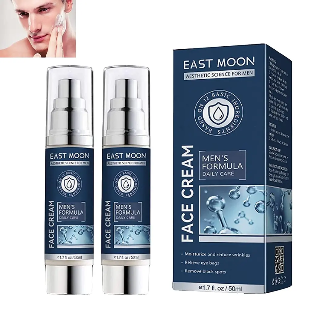 2 PCS Mens Face Cream for Men Eye Bags, 6 in 1 Mens Face Moisturizer, Mens Face Cream, Wrinkle & Dark Spots Face Moisturizer for Men of All Skin Tones