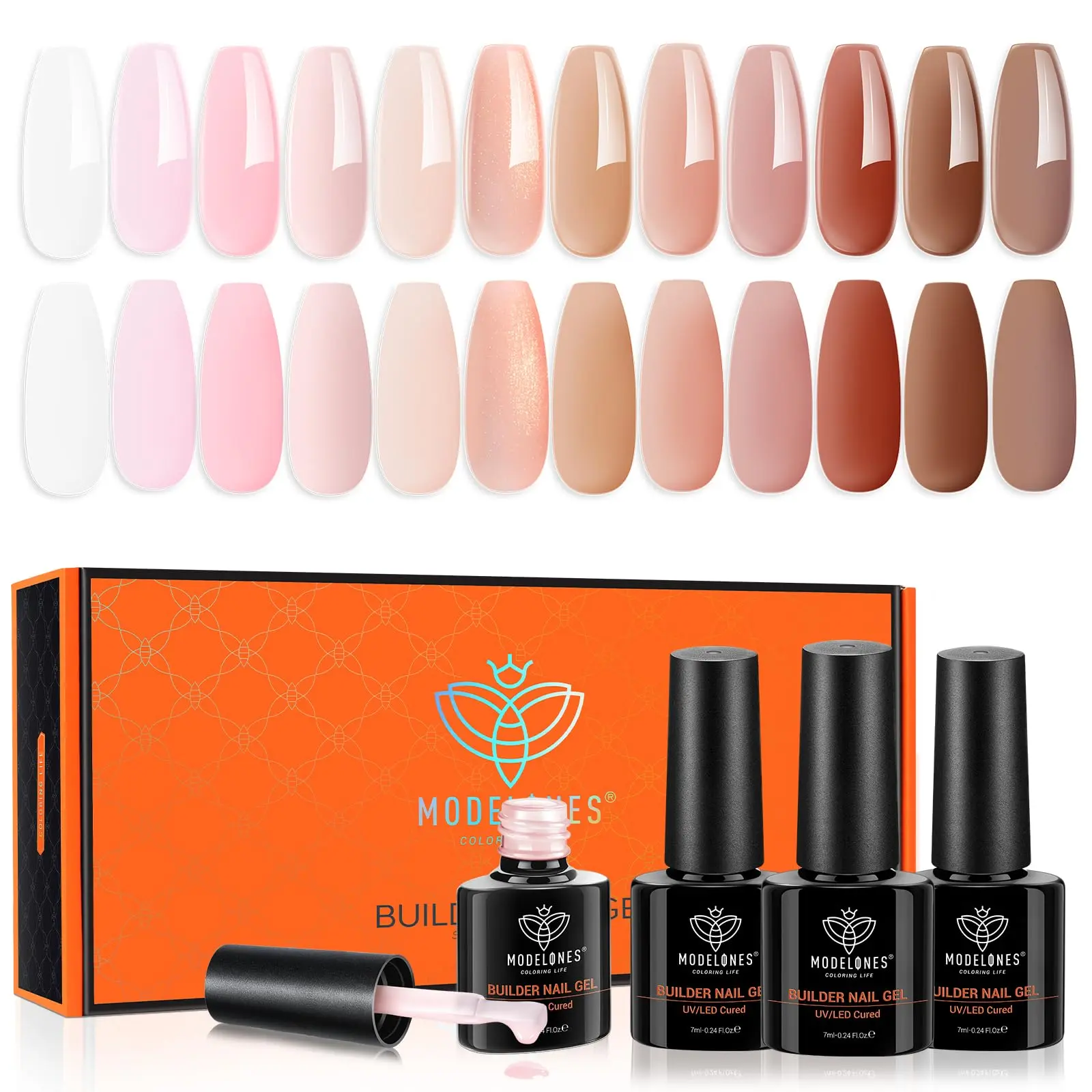 Gel Làm Móng, Modelones Builder, 12 Màu, Gel Màu Nude Hồng Và Nâu Thạch, Dụng Cụ Làm Móng, Sơn Gel Làm Móng, Màu Gel Nền, Gel Nâng Cao Sức Mạnh Móng, Gel Nối Gel Cứng LED, Thích Hợp Làm Quà Tặng Cho Phụ Nữ