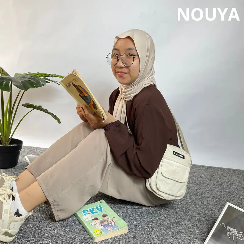 Pushop Authentic - Tas Selempang NOUYA - Mini Slingbag Uniseks Tas Pria Wanita Corduroy Polos 7