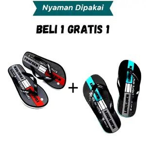 Sandal Jepit Pria Louluen Distro Keren PROMO BELI 1 GERATIS 1 Terbaru Termurah 2025
