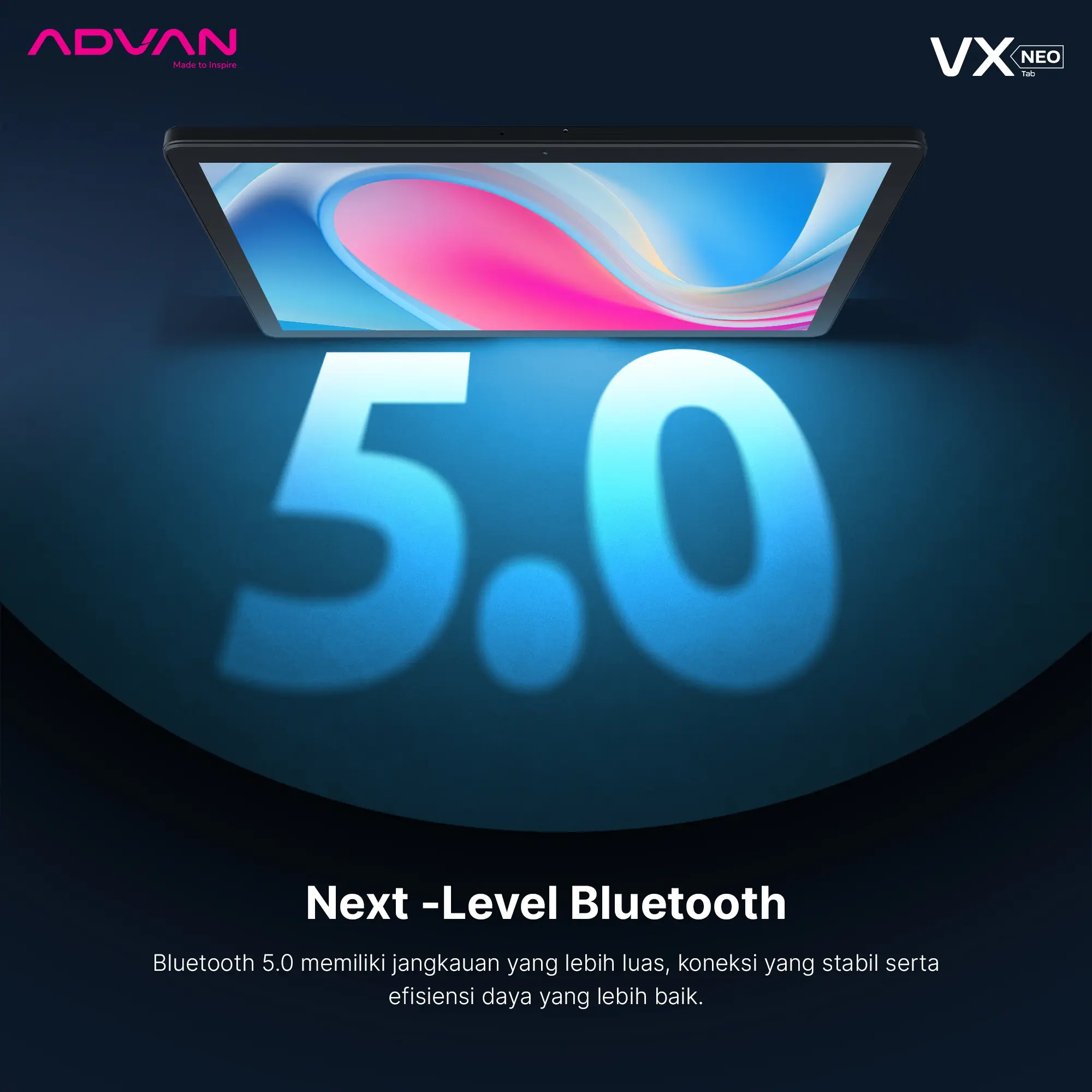 ADVAN VX Neo 4GB/128GB 10.1" inch IPS Dual SIM Tablet Android 14 6200 mAh Garansi 1 Tahun